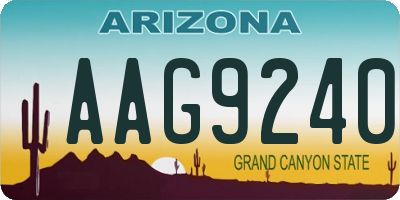 AZ license plate AAG9240