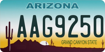 AZ license plate AAG9250