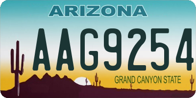AZ license plate AAG9254