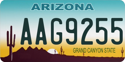 AZ license plate AAG9255