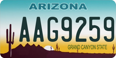 AZ license plate AAG9259