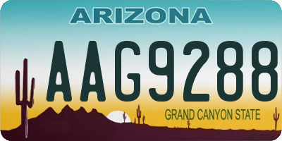 AZ license plate AAG9288