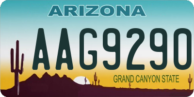 AZ license plate AAG9290