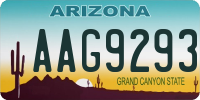 AZ license plate AAG9293
