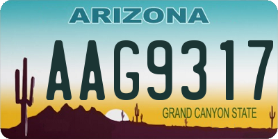 AZ license plate AAG9317