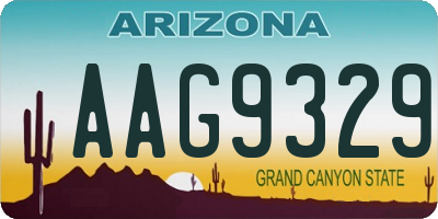 AZ license plate AAG9329