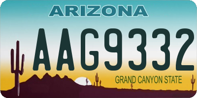 AZ license plate AAG9332