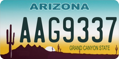 AZ license plate AAG9337