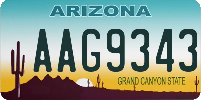 AZ license plate AAG9343