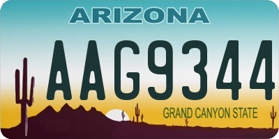 AZ license plate AAG9344