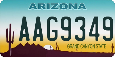 AZ license plate AAG9349
