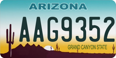 AZ license plate AAG9352
