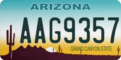AZ license plate AAG9357
