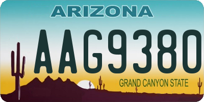 AZ license plate AAG9380