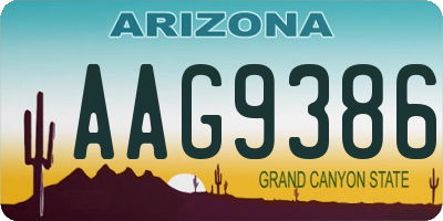 AZ license plate AAG9386