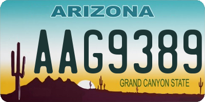 AZ license plate AAG9389