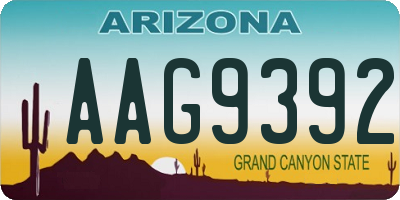 AZ license plate AAG9392