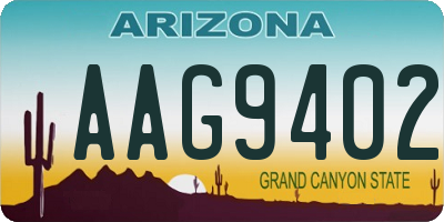 AZ license plate AAG9402