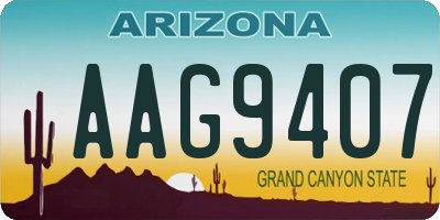 AZ license plate AAG9407