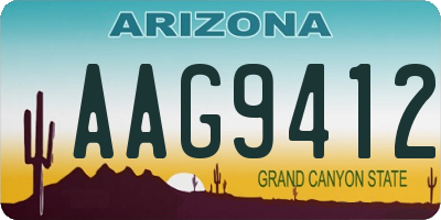 AZ license plate AAG9412