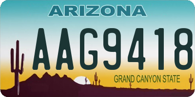 AZ license plate AAG9418