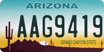 AZ license plate AAG9419