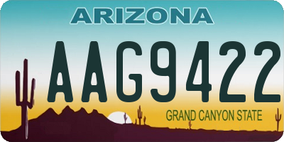 AZ license plate AAG9422