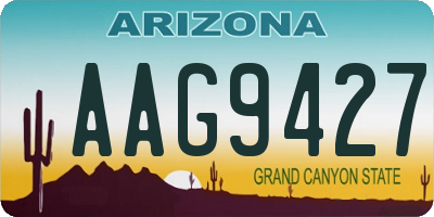 AZ license plate AAG9427