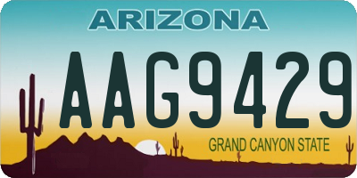 AZ license plate AAG9429