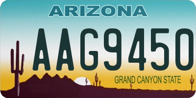 AZ license plate AAG9450