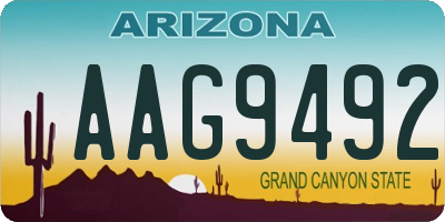 AZ license plate AAG9492