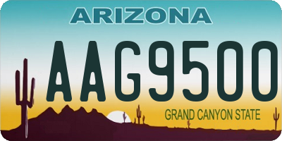 AZ license plate AAG9500
