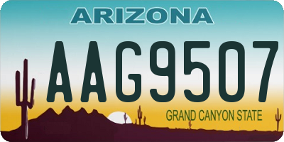 AZ license plate AAG9507