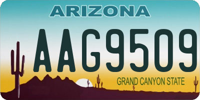 AZ license plate AAG9509