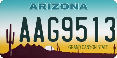 AZ license plate AAG9513