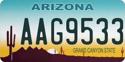 AZ license plate AAG9533