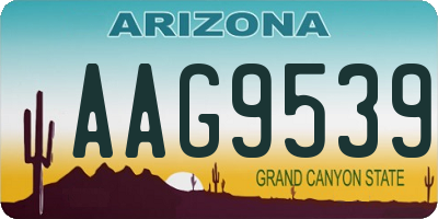 AZ license plate AAG9539