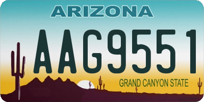 AZ license plate AAG9551