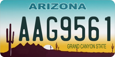 AZ license plate AAG9561