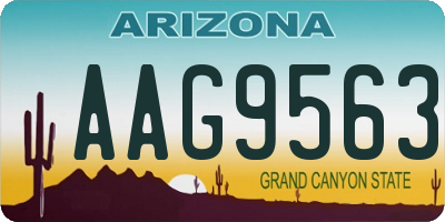 AZ license plate AAG9563