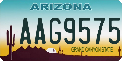 AZ license plate AAG9575