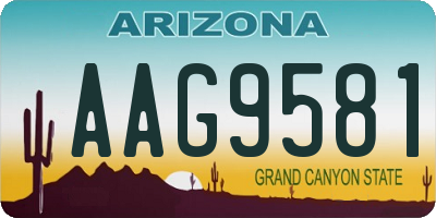 AZ license plate AAG9581