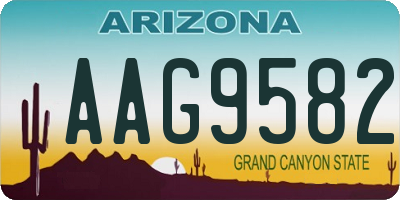 AZ license plate AAG9582