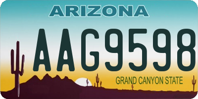 AZ license plate AAG9598