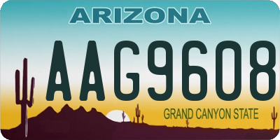 AZ license plate AAG9608