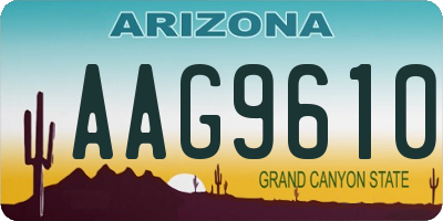 AZ license plate AAG9610