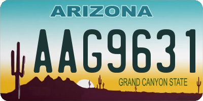 AZ license plate AAG9631