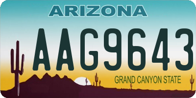 AZ license plate AAG9643