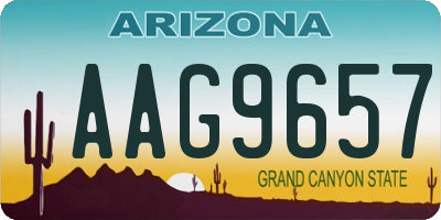 AZ license plate AAG9657