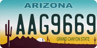 AZ license plate AAG9669